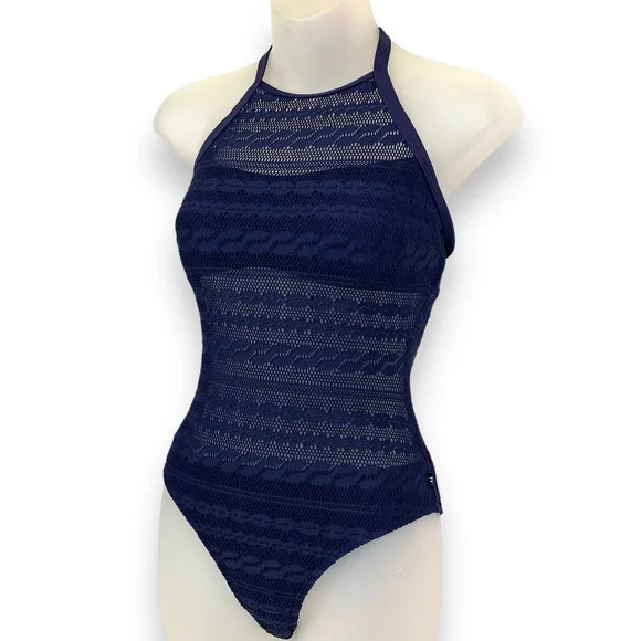 ❌SOLD❌ Y2K NAUTICA navy blue lace one piece swimsuit - Picture 14 of 16
